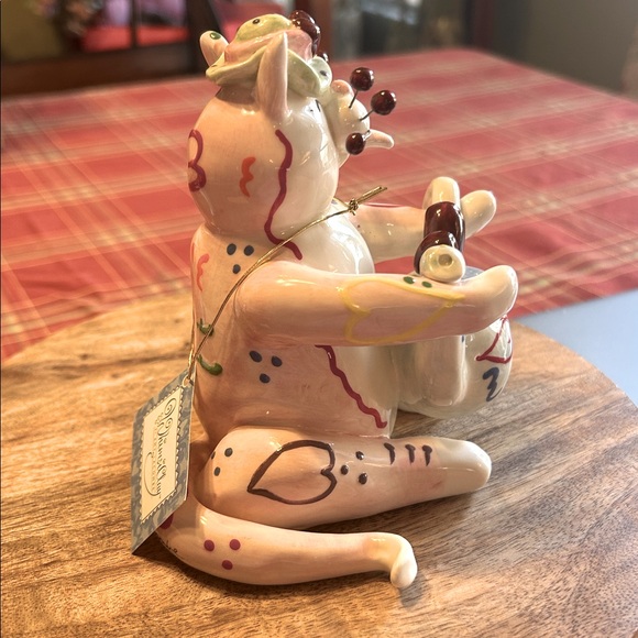 WhimsiClay by Amy Lacombe 2003 Miss Vivian Cat Figurine NWT Valentineβs Day Tea - Picture 4 of 16